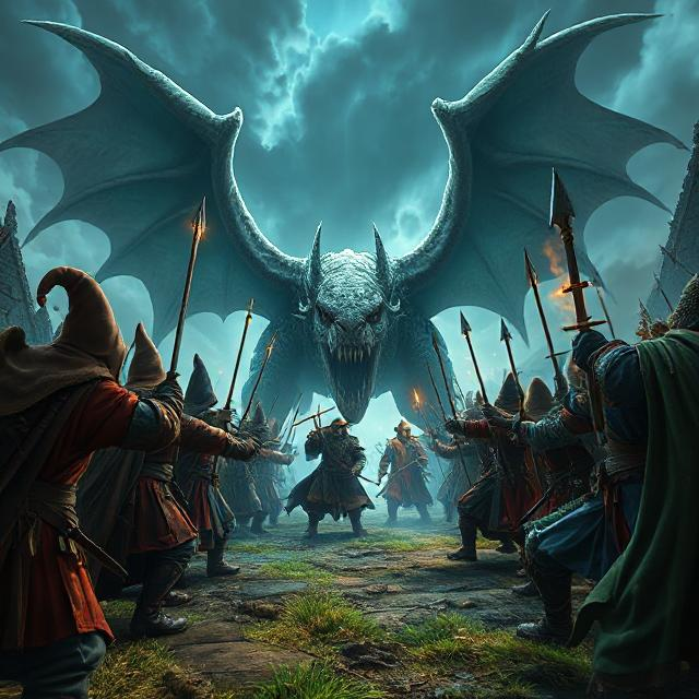 dragon fighing players